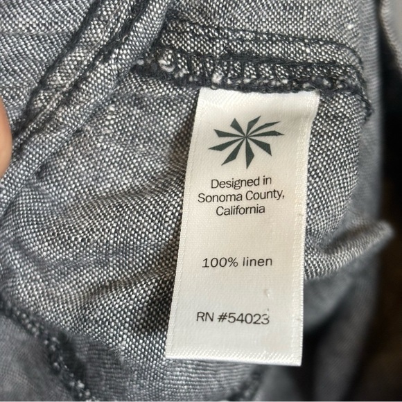 Athleta Bali Drawstring Linen Ankle Pants-Gray-Women Size 6 - Picture 5 of 5